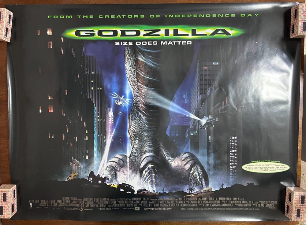 ROLLED GODZILLA 1998 MOVIE POSTER 30x40 MATTHEW BRODERICK