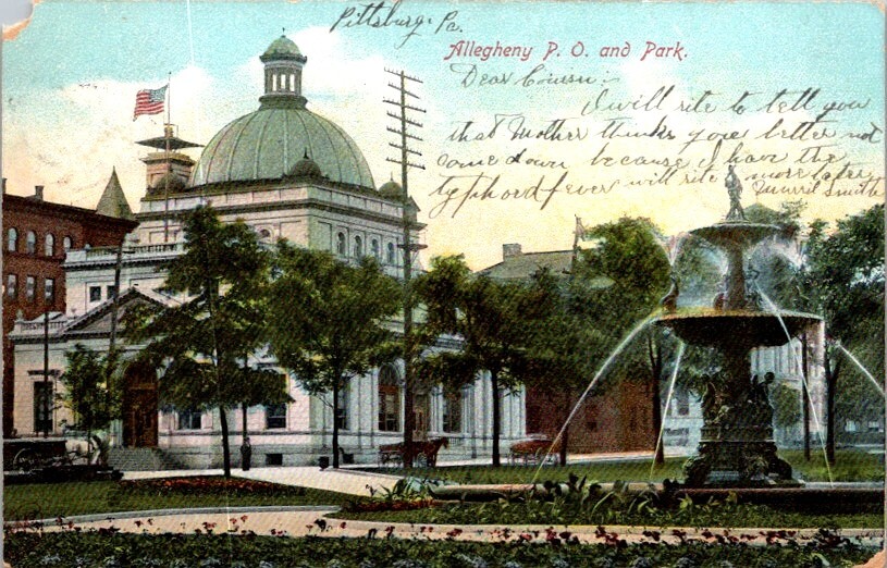 Allegheny Pennsylvania U.S. Post Office Vintage Postcard                   18494