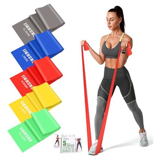 5-Piece Resistance Band Set Elastic Exercise Bands 1.5m 4.9ft Colorful