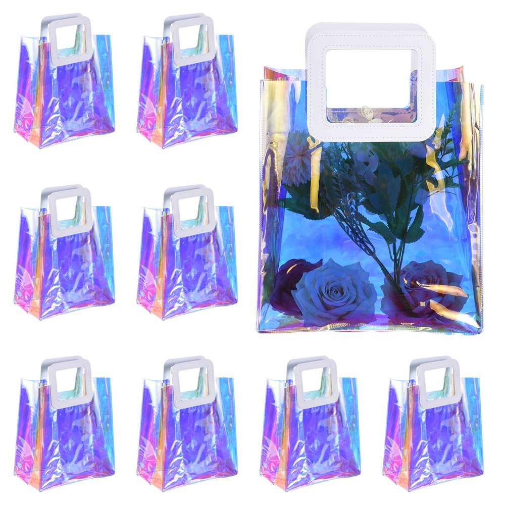 10Pack Iridescent Gift Bags 11x10x6