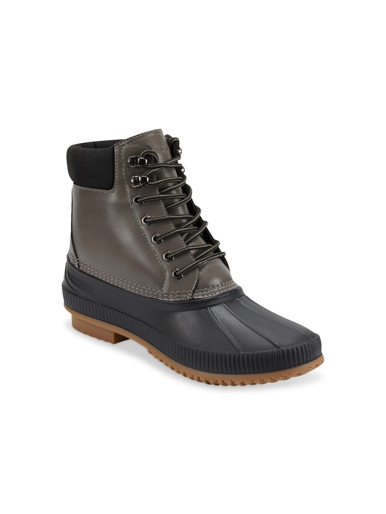 TOMMY HILFIGER Mens Black Collar Waterproof Colins 2 Round Toe Duck Boots 13