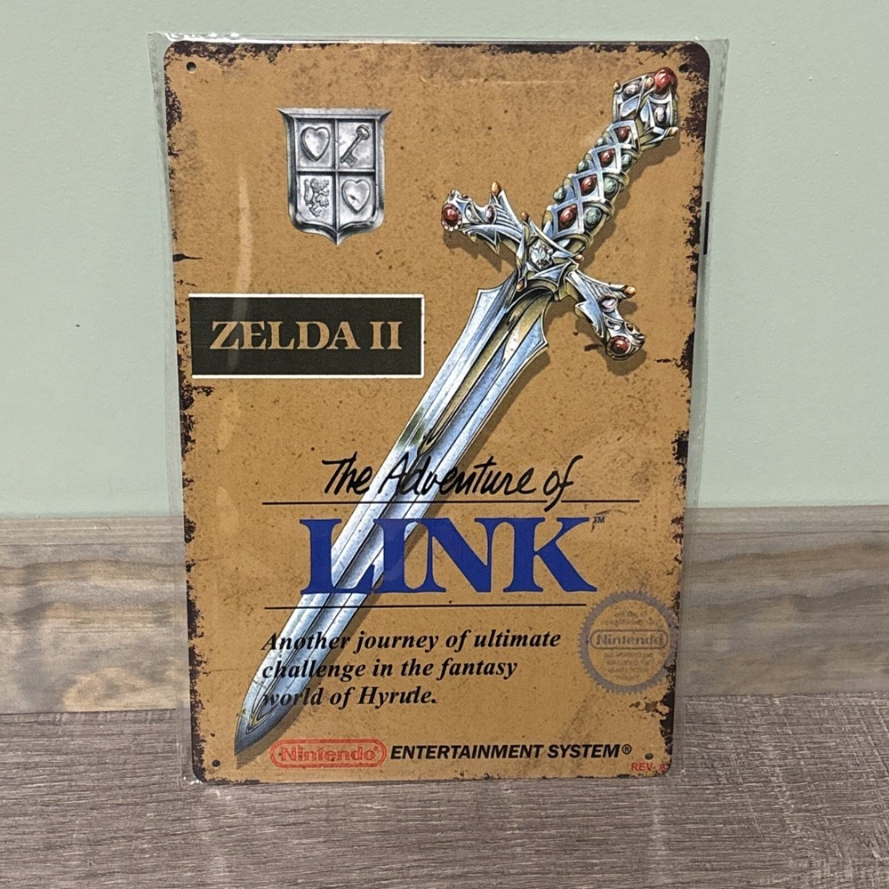 Zelda II Link Nintendo Gaming Rustic Vintage Metal Tin Signs Man Cave 8x12