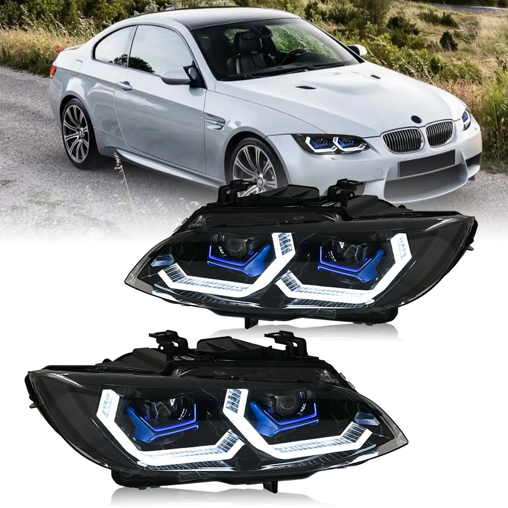 LED Headlight For BMW 3 Series E92 E93 4-door 2007-2010 Head Lamp Assembly Pair