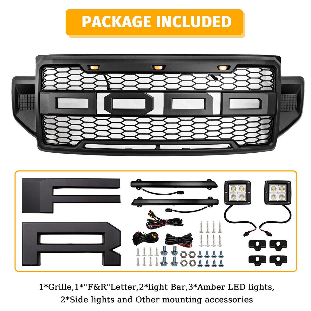 Fit For 2020 2021 2022 Ford F250 F350 F450 Super Duty Front Bumper LED Grille US