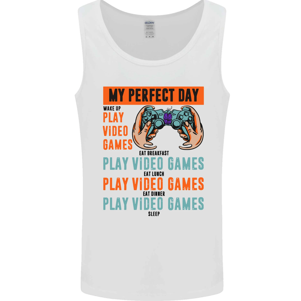 My Perfect Day Video Games Gaming Gamer Mens Vest Tank Top