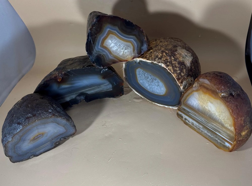 11.25LB Brazilian Agate Rough Set of 5PCS