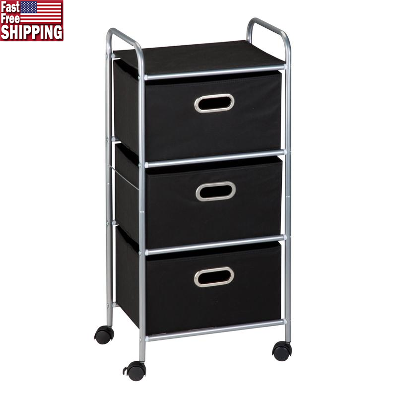 Rolling Storage Cart 3-Drawer Organizer Home Office Crafts & Art Supplies New
