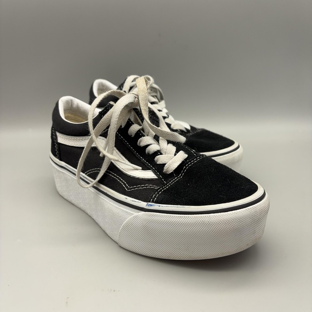 Vans Shoes Womens Size 5.5 Black Old Skool Platform Suede Skate Casual Sneakers