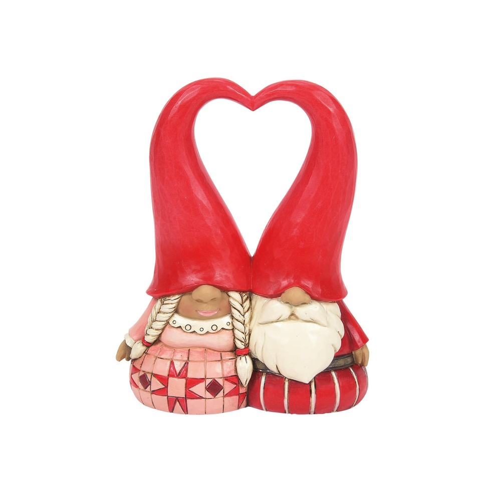 Jim Shore Heartwood Creek Love Gnome Couple Heart Hat Figurine, 4 Inch, Multi...