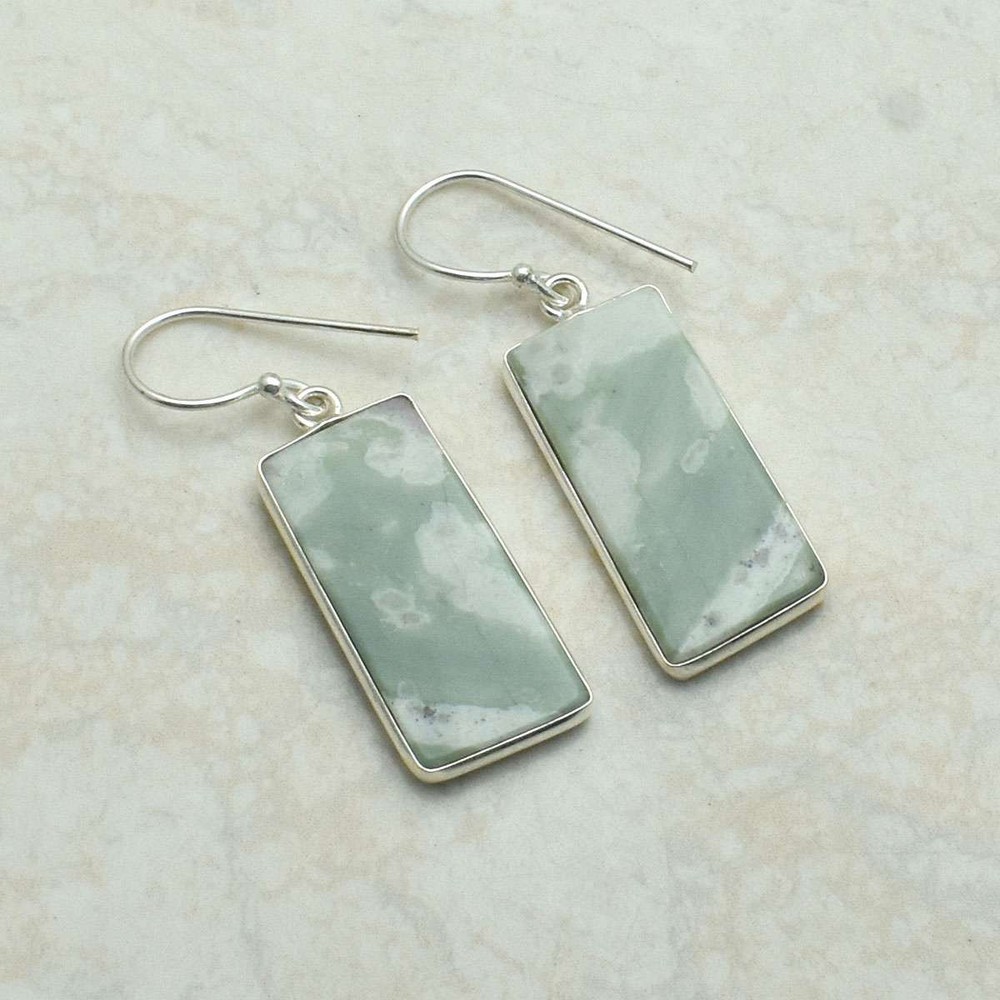 Ocean Jasper Gemstone Dangle Earrings for Women AE-5149 Jewelry Gift