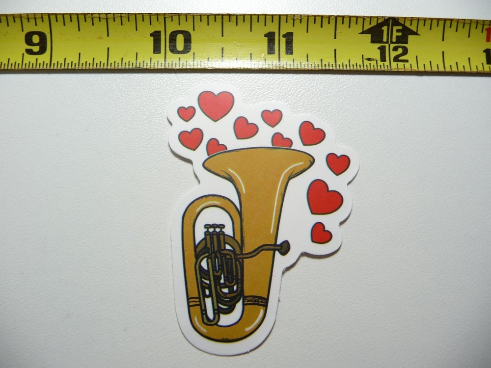 LOVE TUBA FAN MUSIC DECAL STICKER BAND CONCERT HALL MUSICAL
