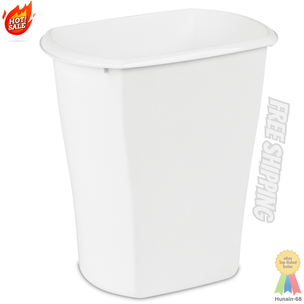 Sterilite 3 Gallon Trash Can, Plastic Bathroom or Office Trash Can, White