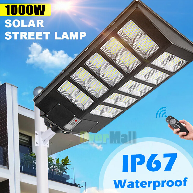99 Million LM 1000W Solar Street Light for Parking Lots, Roads, and Walls