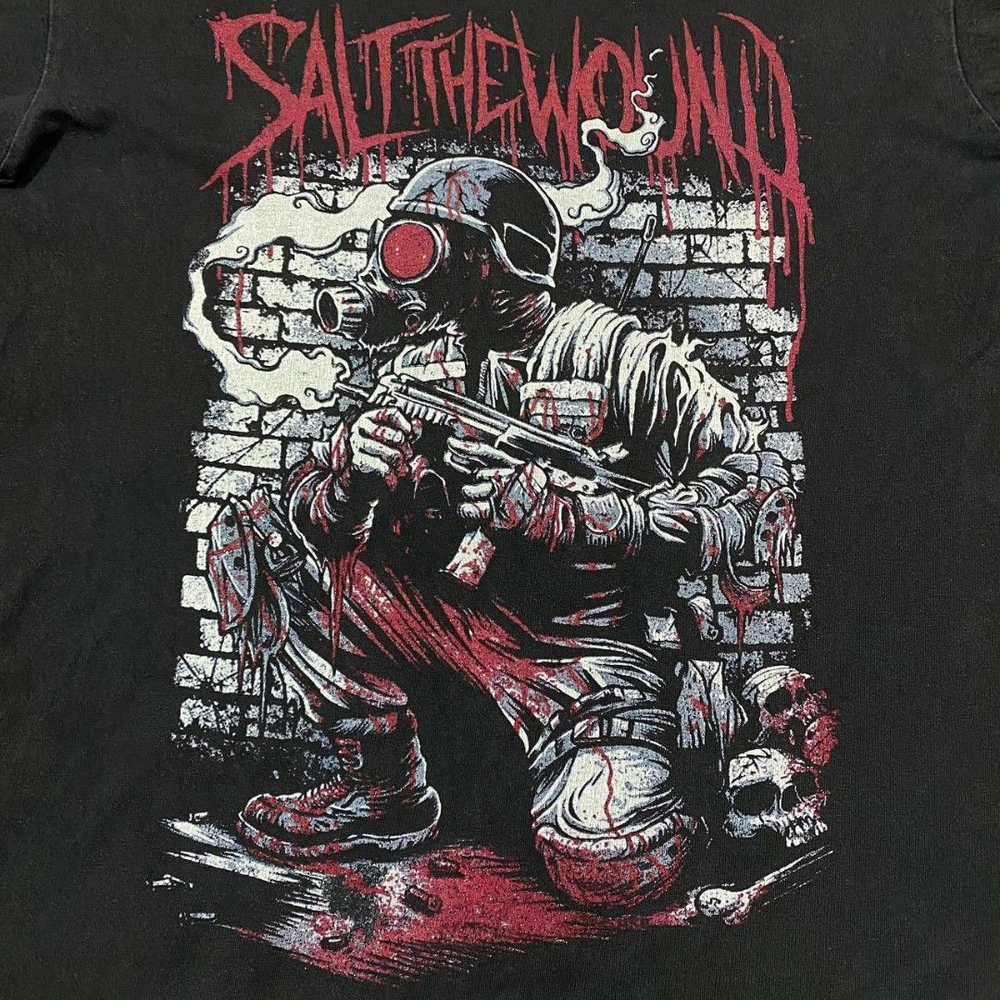 Trendy Salt the Wound Black Cotton T-Shirt Available in Full Sizes