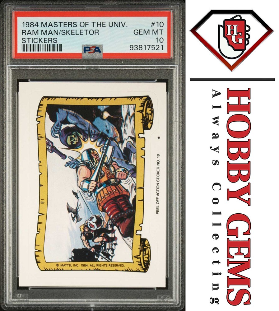 1984 Masters of the Universe HE-MAN RAM MAN SKELETOR PSA 10 Sticker #10 C1