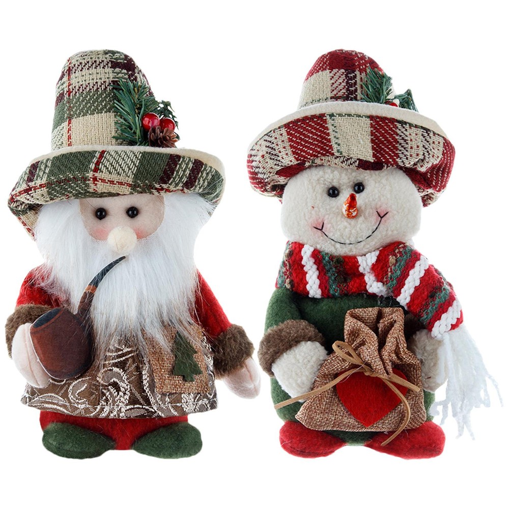 Xmas Standing Santa Claus Doll Decoration Figure Christmas Ornament Plush Doll