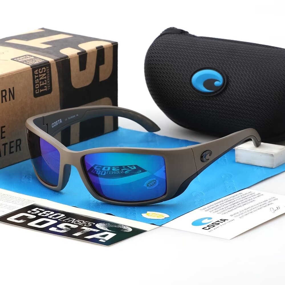 Costa Del Mar BLACKFIN Brown Green Polarized 580P Sunglasses 62mm