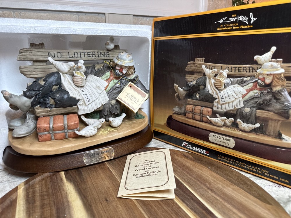 Signed Emmett Kelly Jr No Loitering #7496 New Signature Collection