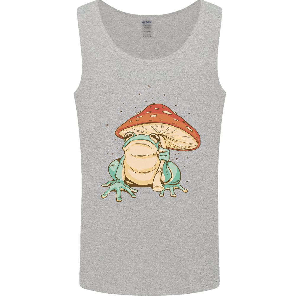 Camiseta sin mangas chaleco sapo para hombre a Frog Under a Toadstool