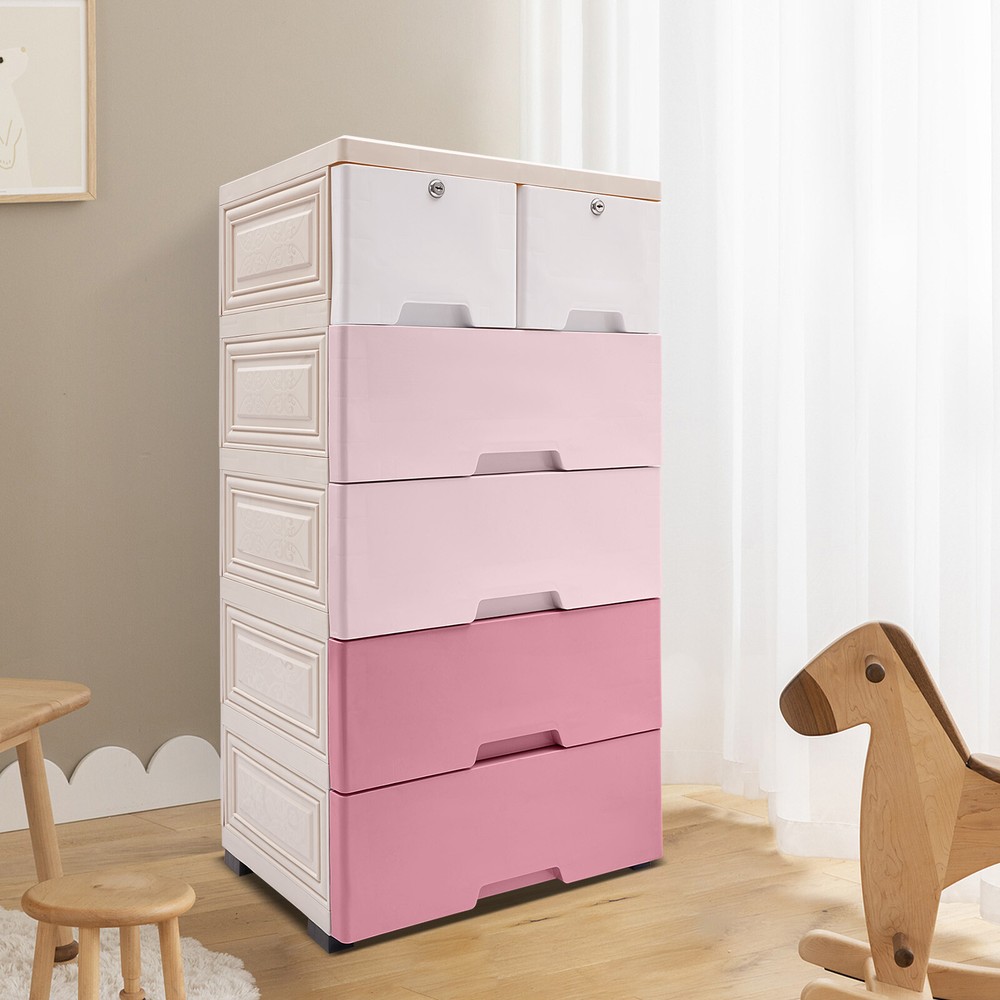 Plastic Storage Cabinet with Drawers for Organizing Clothes and More