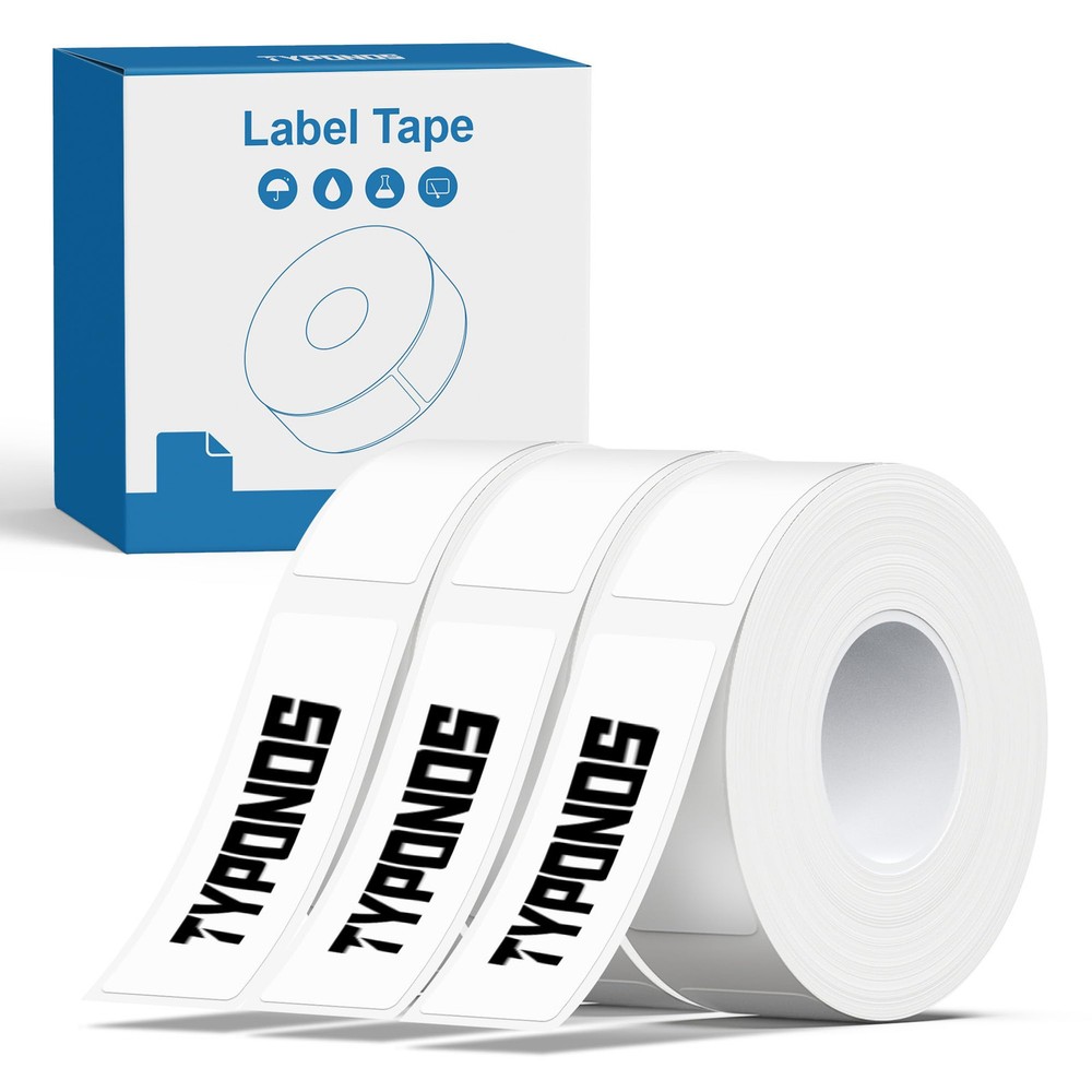P21 Label Maker Tape Black on White 14x40mm Compatible with NELKO P21
