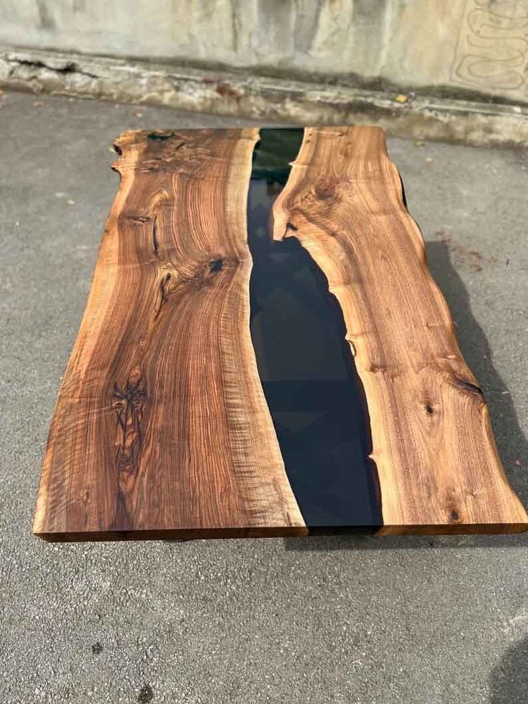 Black Epoxy Table Top, Wood Table Top , Resin Coffee Table, Home Decor Furniture