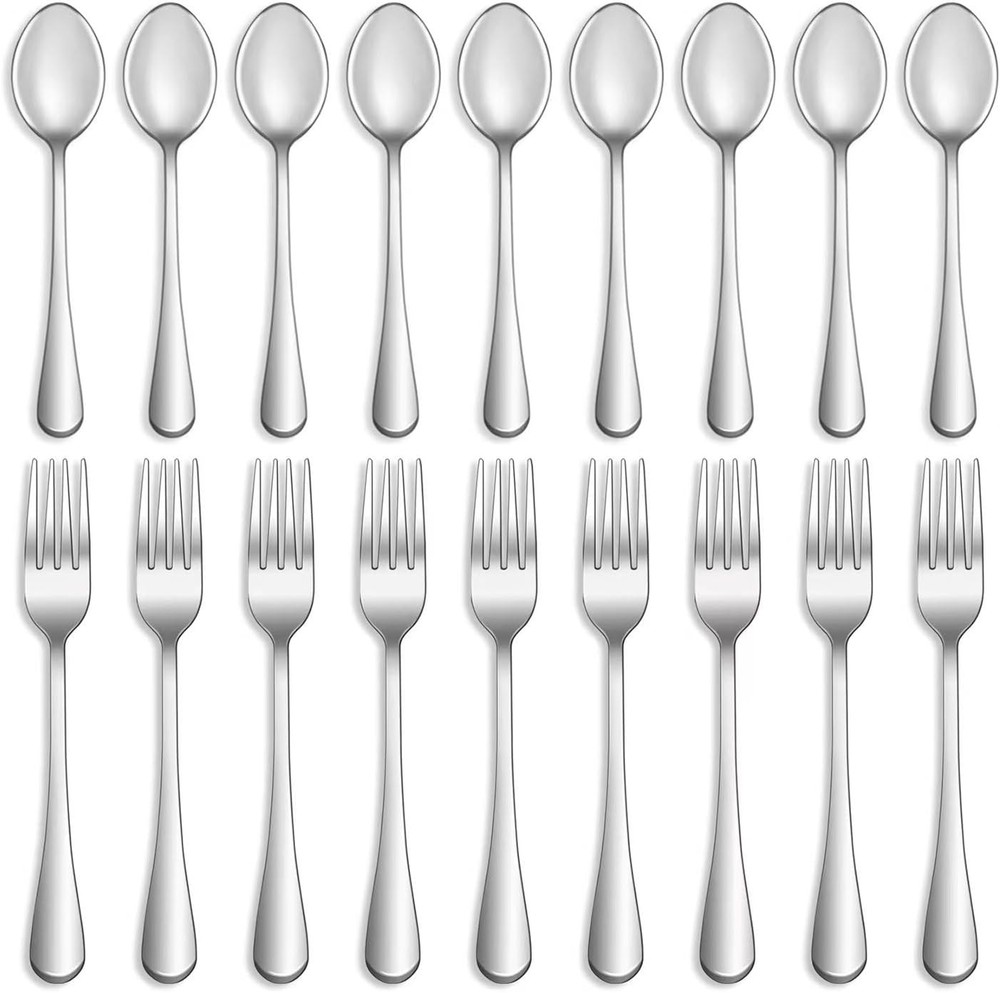 12 Pcs Forks and Spoons Silverware Set,Food Grade Stainless 12pcs-Silver