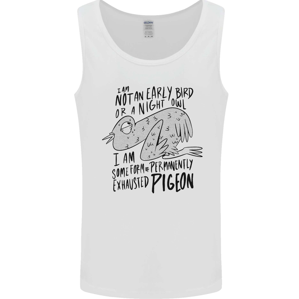 Always Tired Fatigued Exhausted Pigeon Funny Mens Vest Tank Top