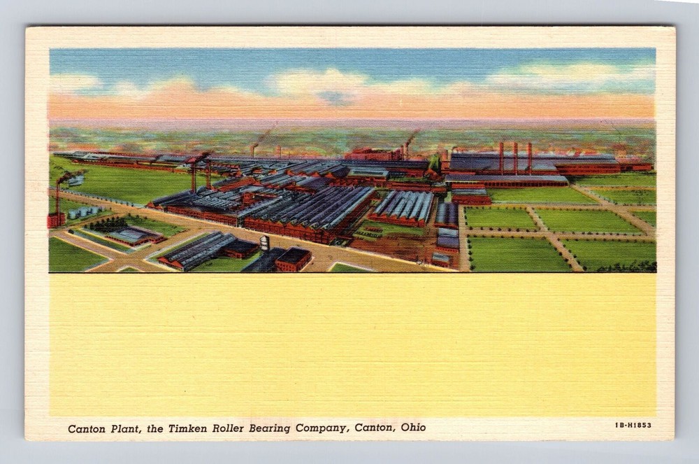Vintage Postcard Timken Roller Bearing Co Canton OH Plant