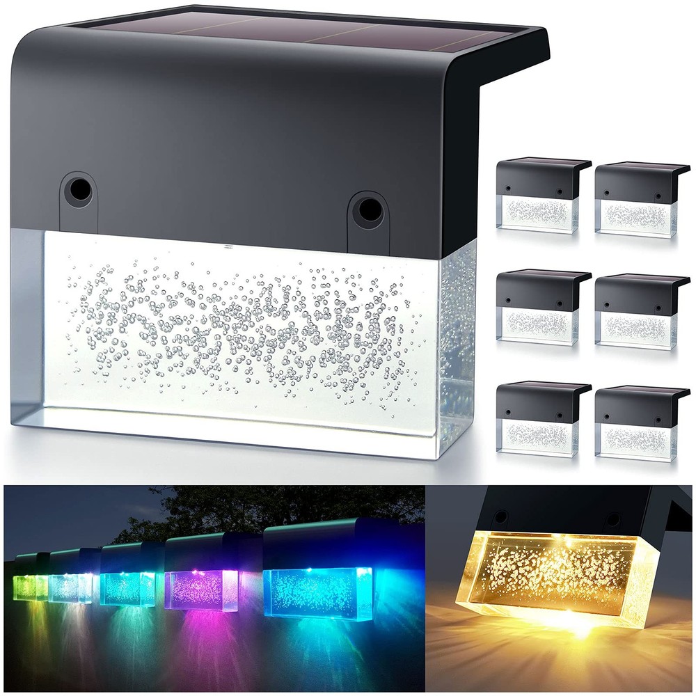 Solar Deck Lights Outdoor - Waterproof LED Step Lights for Stairs Fence Patio Garden Pathway