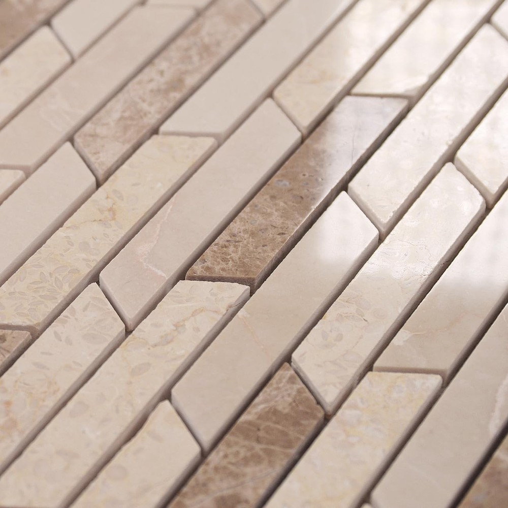 Natural Stone Mosaic Tile for Kitchen Backsplash Waterproof Durable Real Stone