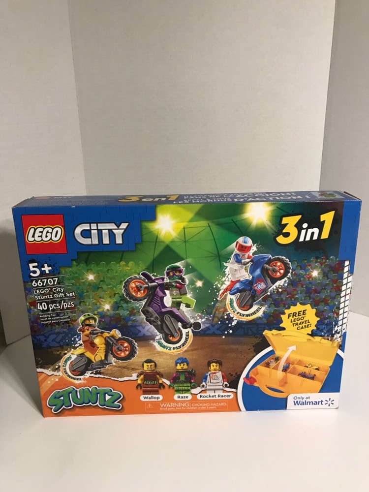 NIB LEGO City Stuntz Gift Set #66707 40 Pc 3 In 1 Bonus Travel Case Walmart