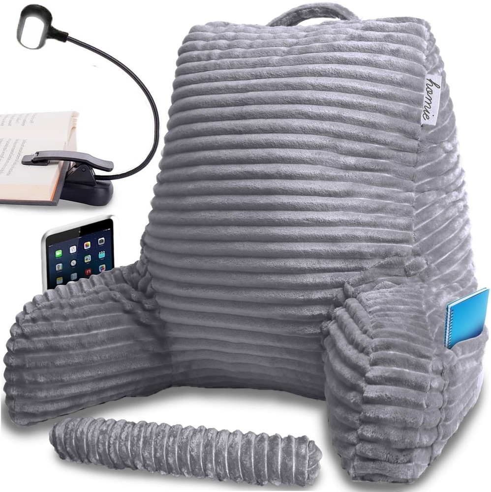 Homie Reading Pillow with Reading Light and Wrist Support, Has Arm Rests, and...