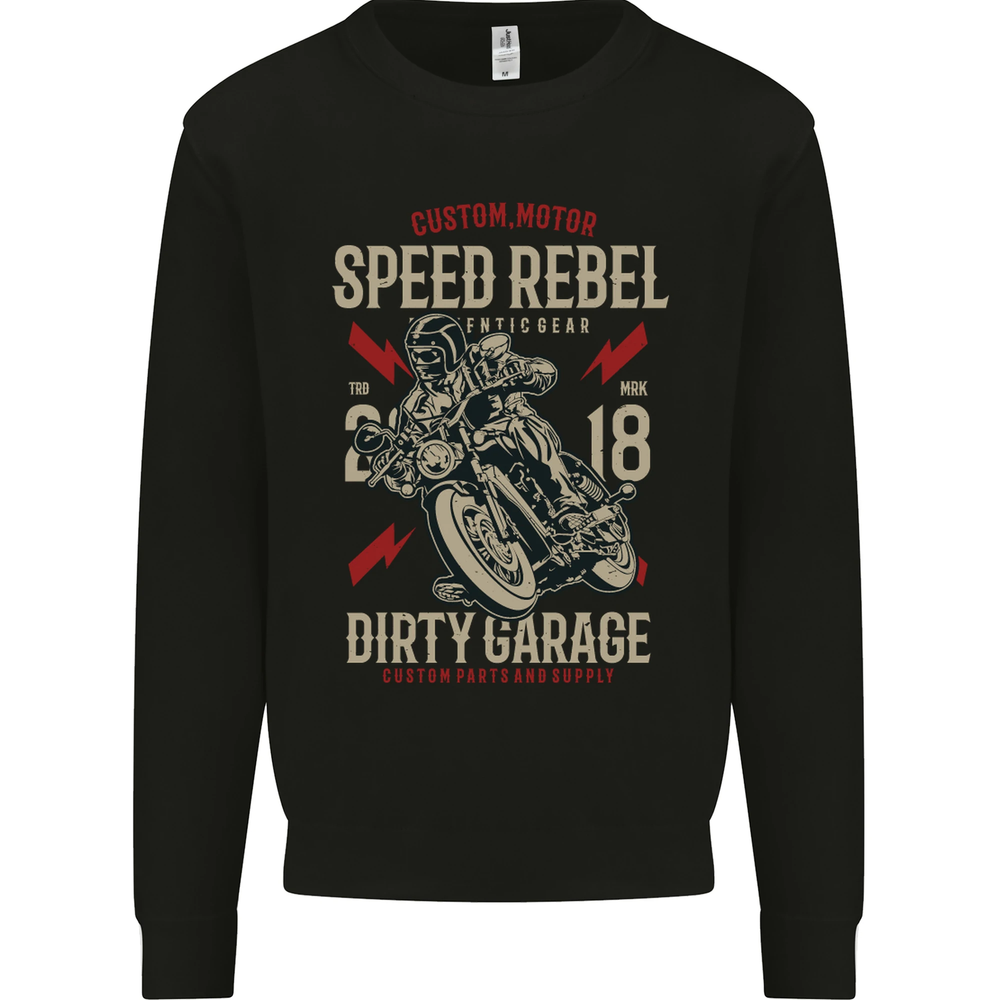 Biker Speed Rebel Motorbike Motorcycle Mens Sweatshirt Jumper