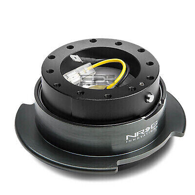 NRG 6-HOLE STEERING WHEEL CHROME BLACK QUICK RELEASE HUB ADAPTER 2.5 SRK-250BKC