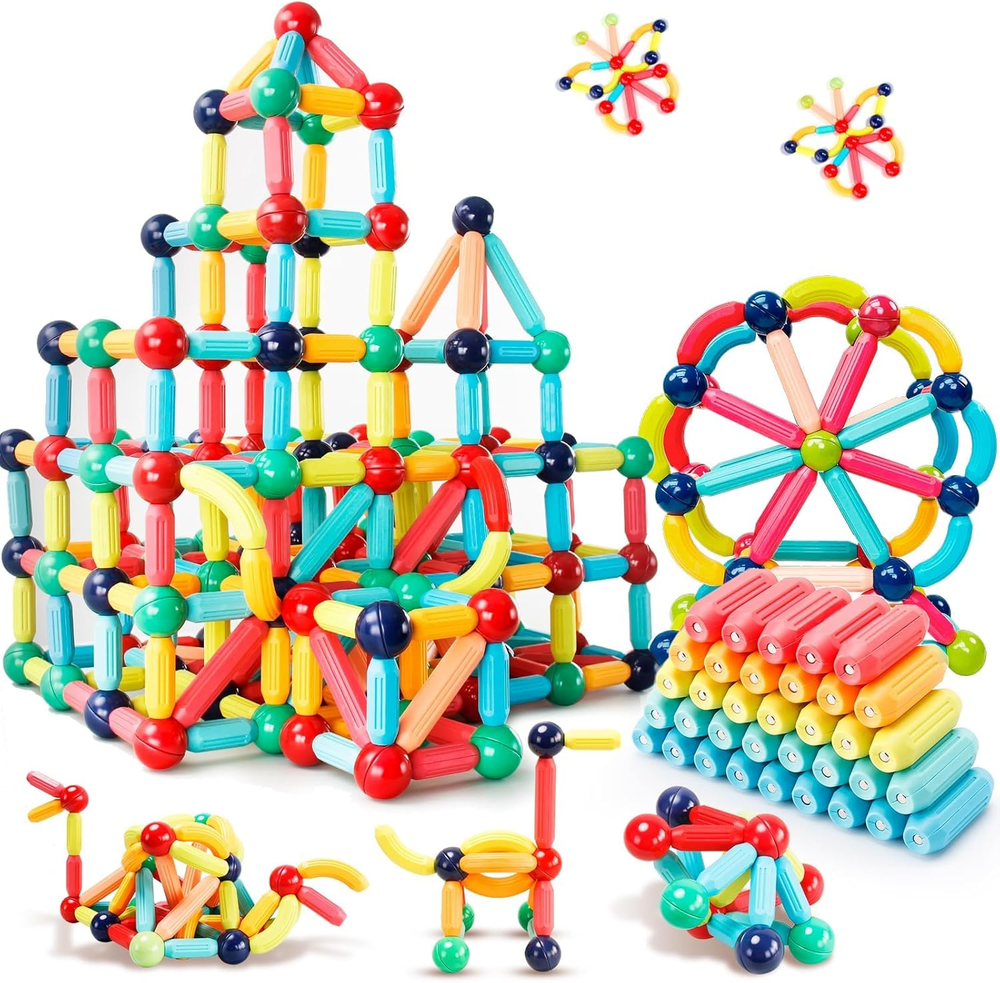 Magnetic STEM Building Blocks for Kids Montessori Learning Sticks