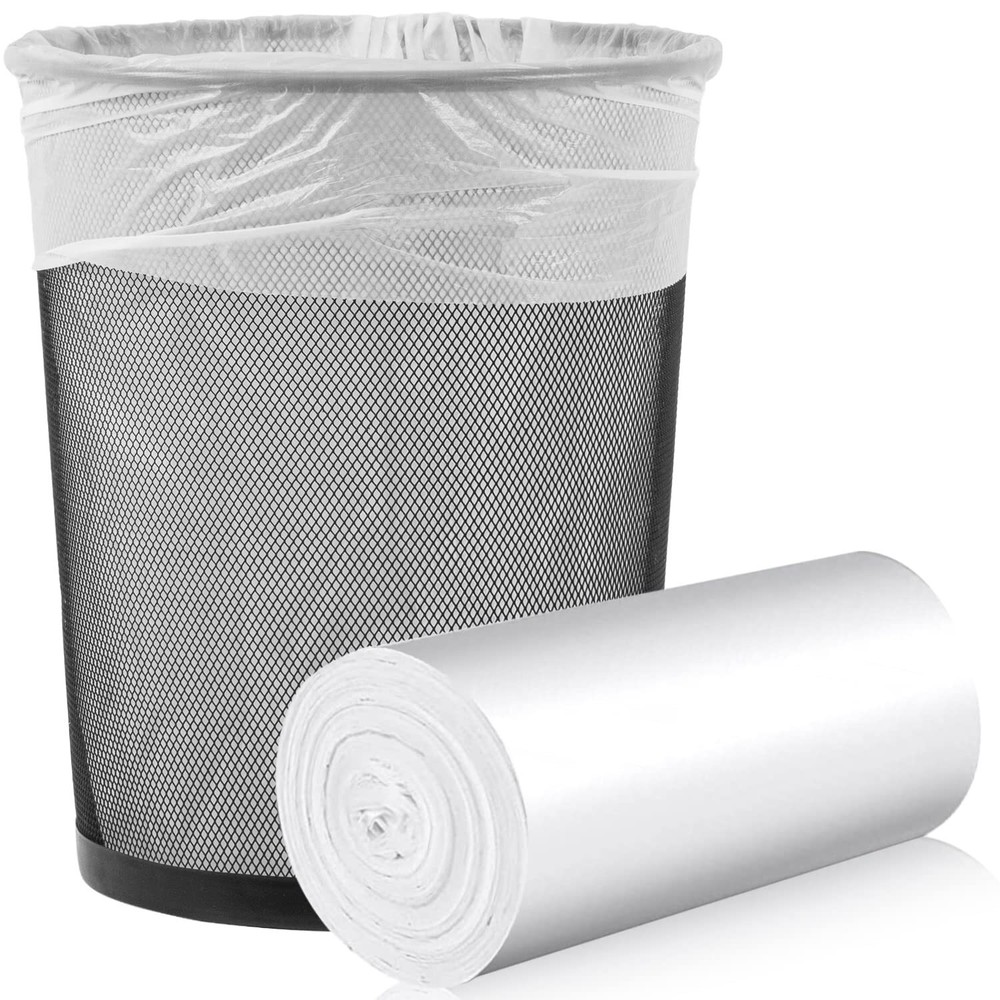 Medium Trash Bags, 6-8 Gallon White Garbage Bags Trash Can Liners for Bathroo...