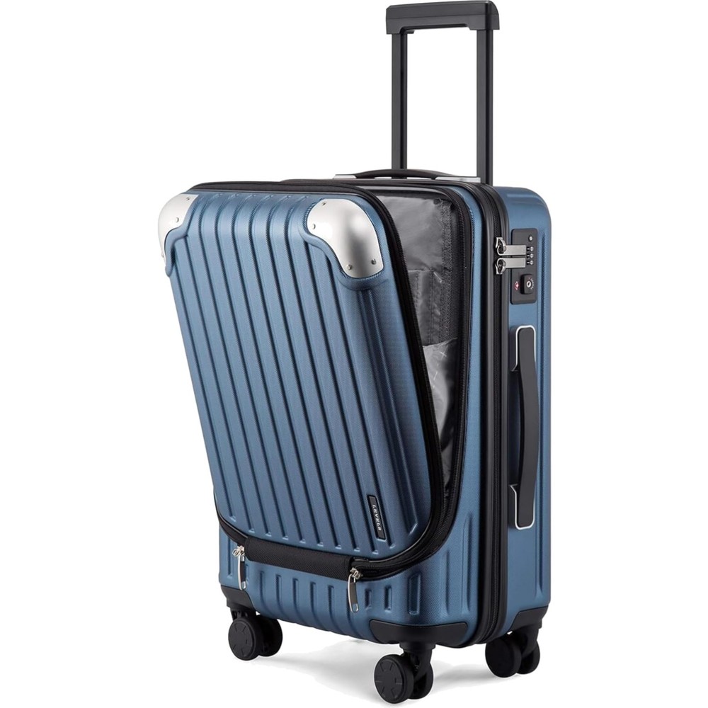 Carry On Luggage Hard Shell 20 Inch Spinner Wheels TSA Lock Blue