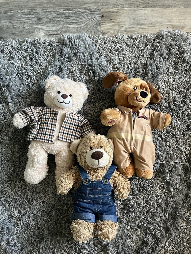 Build-A-Bear 3-Piece Bundle with Outfits and Stuffed Bears