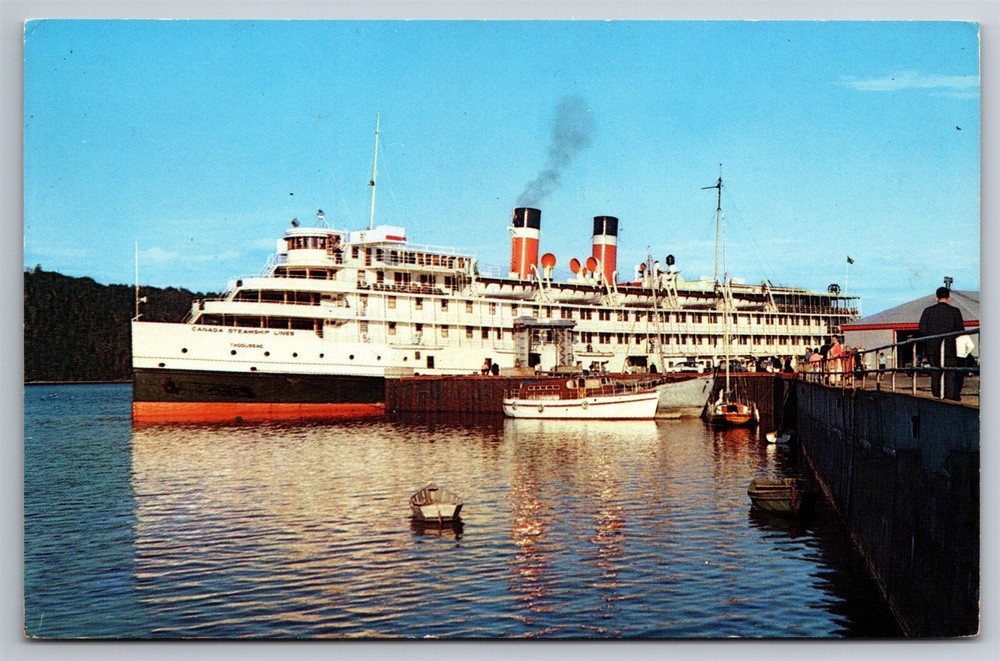 Saguenay Cruise Ship River Trip Murray Bay Can C1950s Postcard Y19