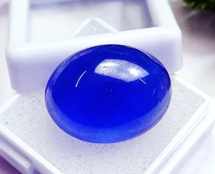 Natural Blue Sapphire Oval Cabochon 15 Ct certified Jewellary Loose Gemstone
