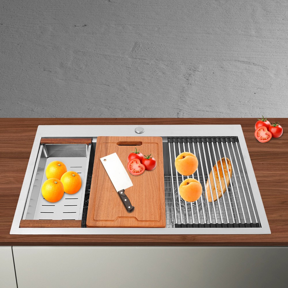 Modern Flushmount Stainless Steel Double-Bowl Kitchen Sink