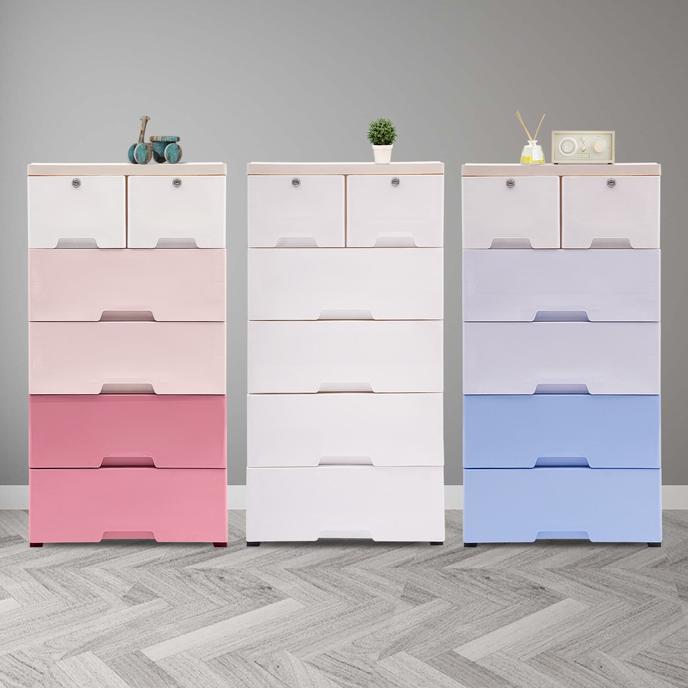 6-Drawer PP Tall Storage Cabinet for Bedroom or Entryway