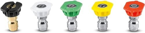 5 Piece Spray Nozzle Kit for Pressure Washers up to 4000 PSI - Quick Connect ...