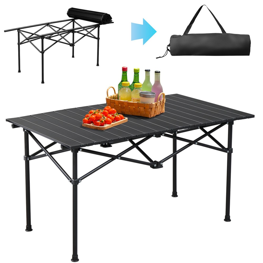 Folding Portable 47inch Camping Outdoor Picnic Table Carbon Steel with Carry Bag