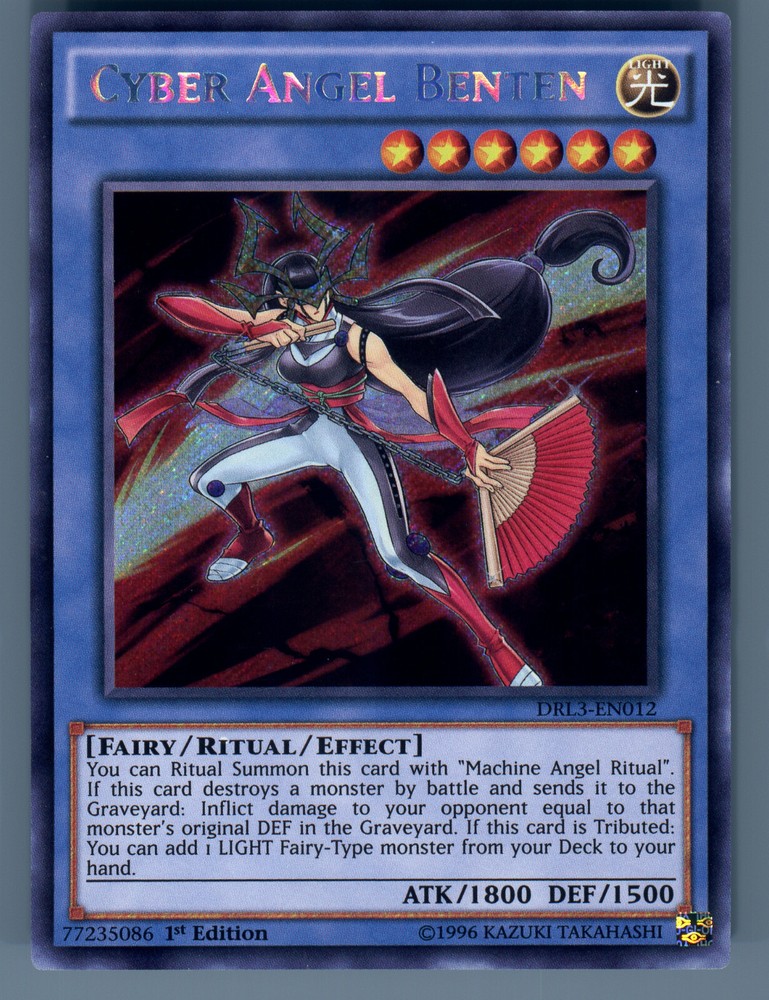 YuGiOh Cyber Angel Benten DRL3 Secret Rare 1st Ed LP Light Play