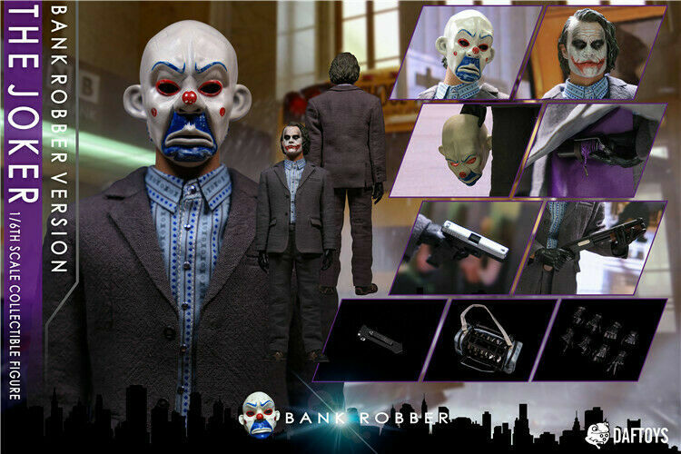 1/6 DAFTOYS F02 Bank Robber Batman The Joker Head Sculpt&clothes Set In Stock