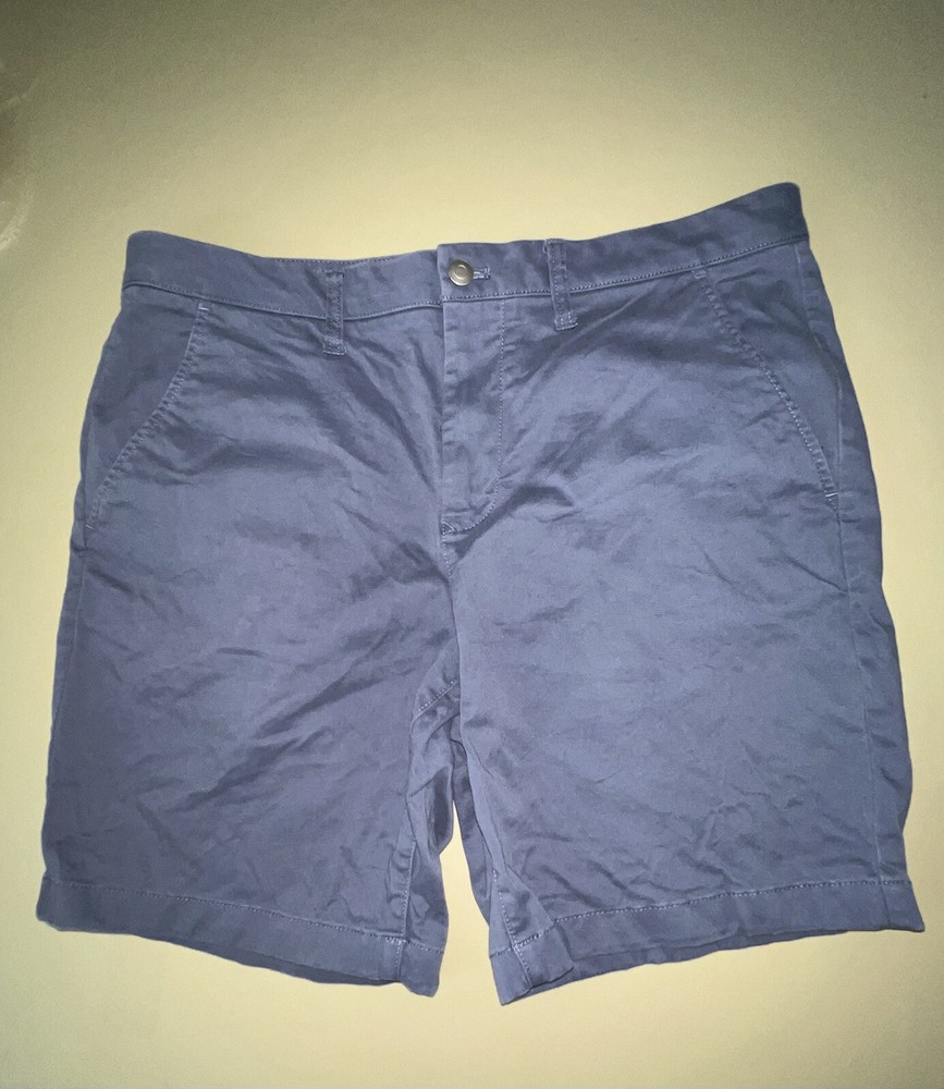 Members Mark Washed Indigo Twill Shorts for Men Size 36 Flat Front-image