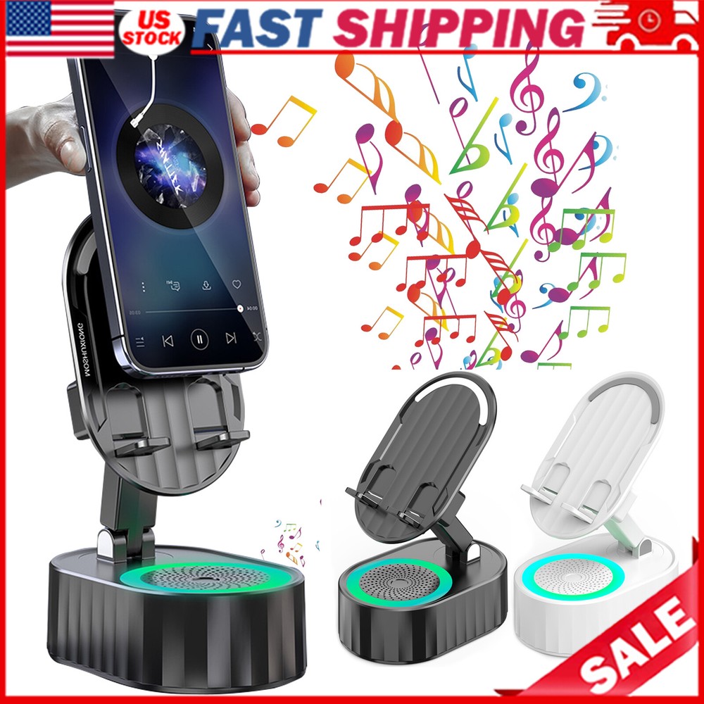 🔥5 in1 Cell Phone Stand Holder with Wireless Bluetooth Speaker Induction Audio