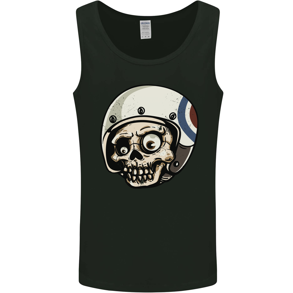 MOD Scooter Skull Motorcycle Biker Mens Vest Tank Top